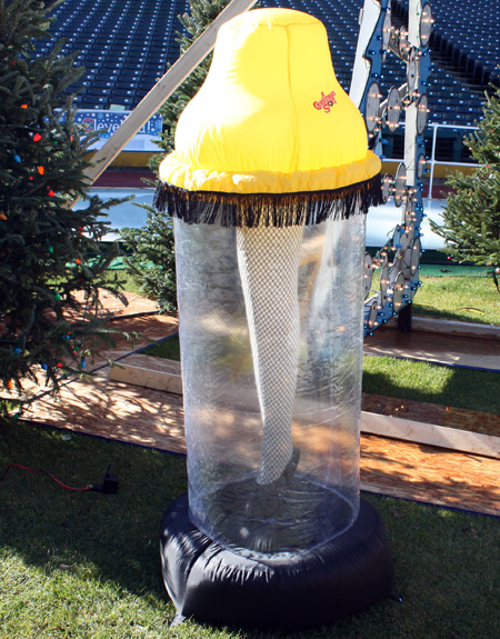 Leg Lamp from Christmas Story movie at Snow Days at Progressive Field