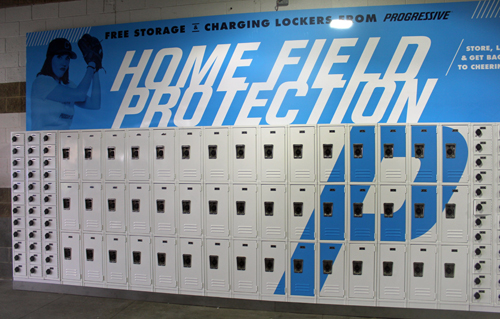 Progressive Field Storage & Phone Charging Lockers