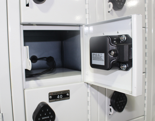 Progressive Field Storage & Phone Charging Lockers
