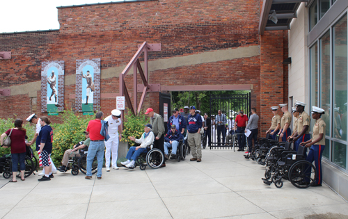 World War II Veterans entering League Park
