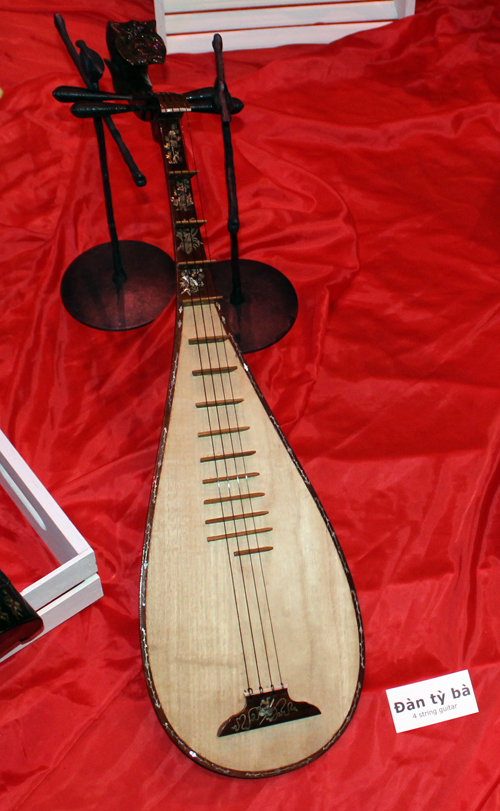 Musical instrument from Vietnam at Orchid Mania at Cleveland Botanical Garden