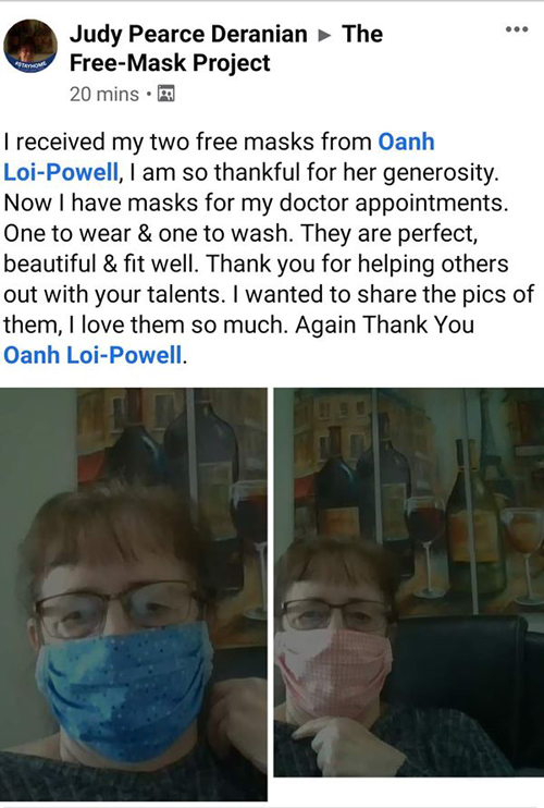 Oanh mask testimonial