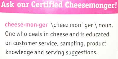 Certified Cheesemonger sign