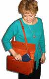 Woman with Peacock Purse for Diabetics