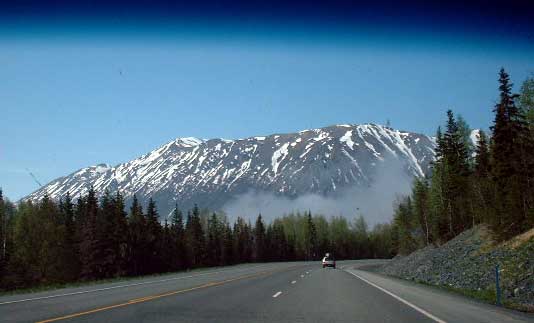 Fog atop Kenai Lake