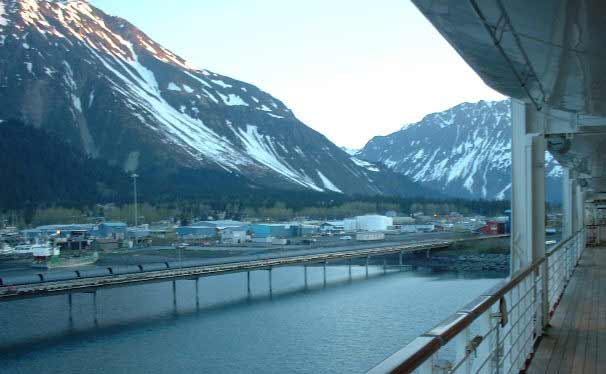 View of Dock from Promenade Deck