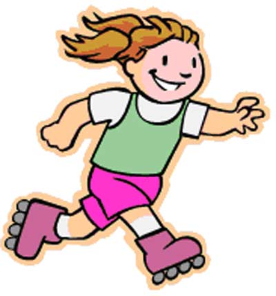 Cartoon Girl on Young Girl On Roller Skates