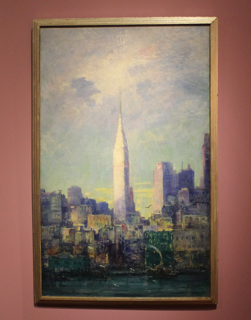 View of the Chrysler Buliding oil on canvas 1933 by Rachel Hartley