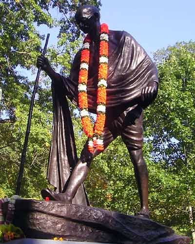 Mahatma Gandhi statue in Indian Cultural Garden in Cleveland