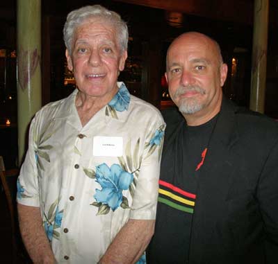 Les Roberts and Michael Heaton at the book launch party