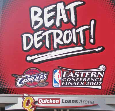Cleveland Cavaliers beat Detroit Pistons banner