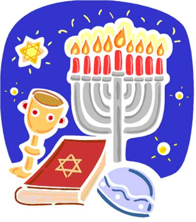 Hanukkah lights and star