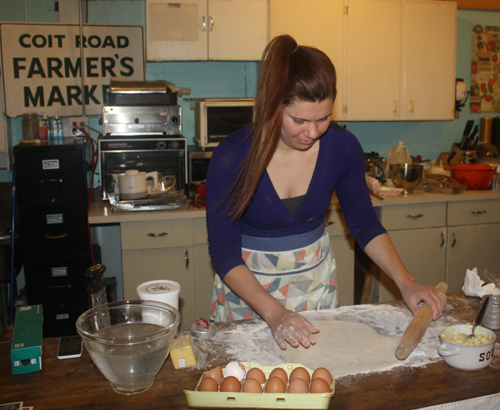 Ashley Shaw making pierogis