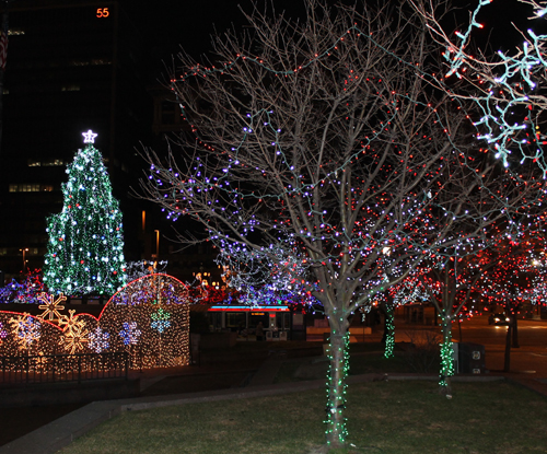Christmas display in downtown Cleveland on Public Square