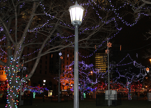 Christmas display in downtown Cleveland on Public Square