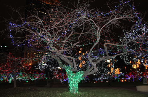 Christmas display in downtown Cleveland on Public Square