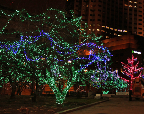Christmas display in downtown Cleveland on Public Square