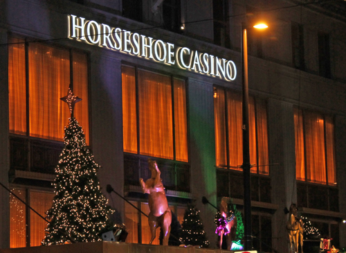 Horseshoe Casino Christmas display in downtown Cleveland on Public Square