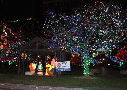 Knights of Columbus Nativity Christmas display in downtown Cleveland on Public Square