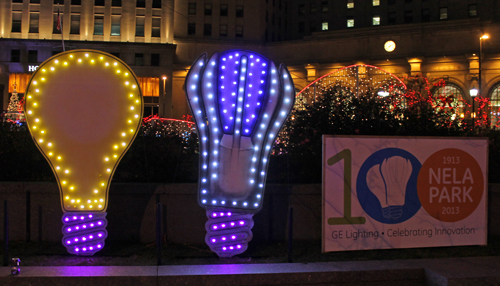 Nela Park - Horseshoe Casino Christmas display in downtown Cleveland on Public Square