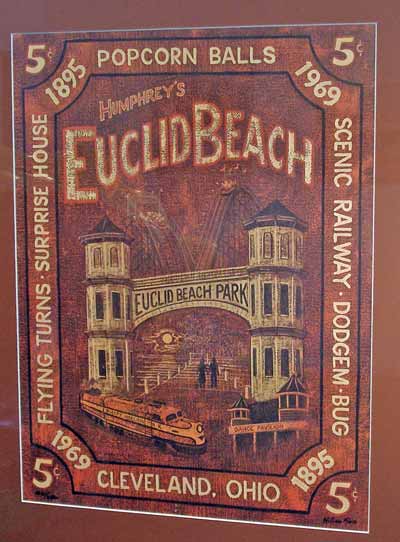 Poster from Euclid Beach Park showing 5 cent popcorn balls