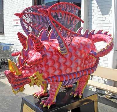 I Dreamt I was a Dragon Pig sculpture at Asia Food Market at 3126 St. Clair