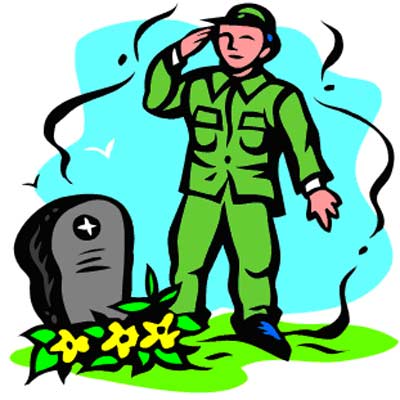 Soldier salutes a grave on Memorial Day