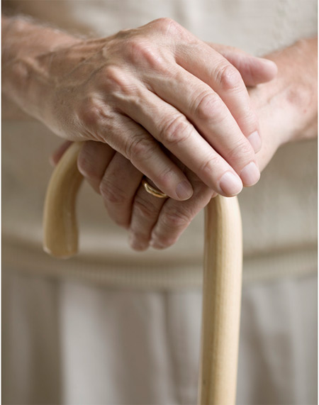 Senior citizens hands