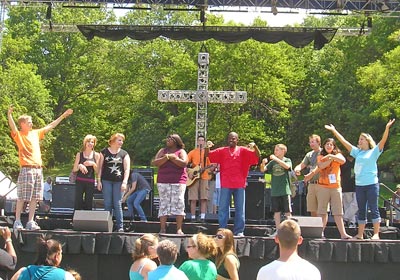 Rock band performing at the fest