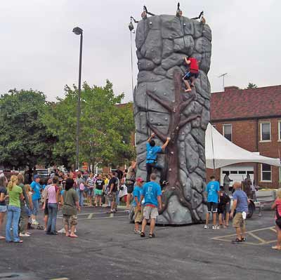 The young enjoyed the rock climbing