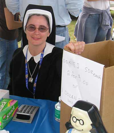 Offering Sister Assumpta's famous cookies