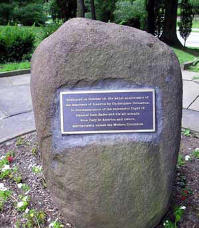 Columbus Rock in Italian Cultural Garden in Cleveland