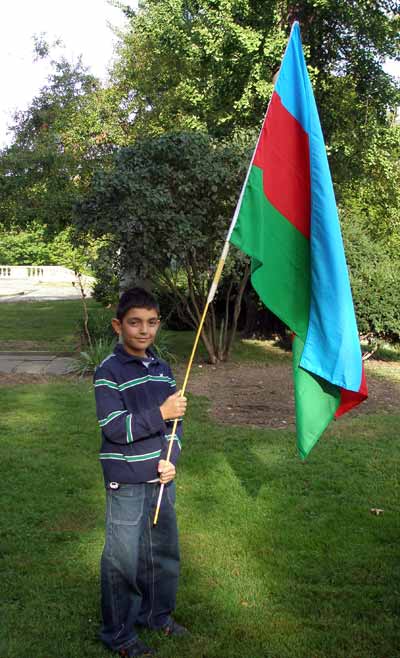 cleveland ohio flag. Azerbaijan boy and flag