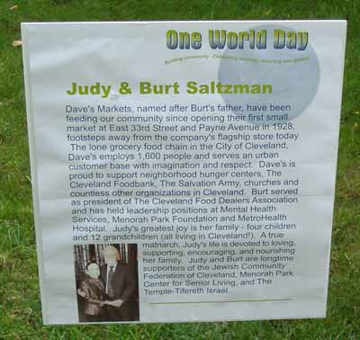 One World Day recognition of Judy and Burt Saltzman