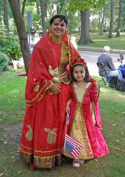 Mother daughter in native costume