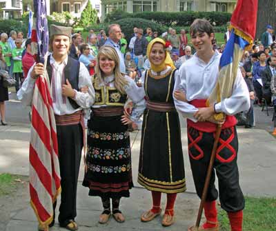 Young people in native costumes