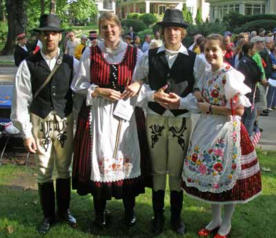 Young people in native costumes