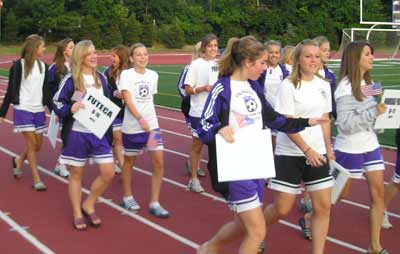 Soccer girls in the Opening Ceremonies Parade