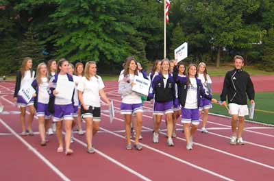 Soccer girls in the Opening Ceremonies Parade