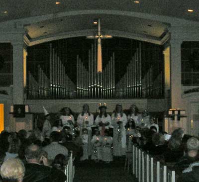 Swedish-American children singing Santa Lucia