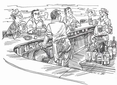 Dick Dugan bar drawing