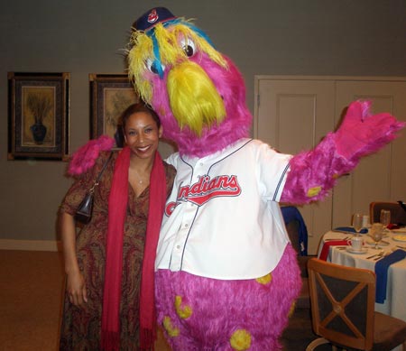 Danielle Cherry of the Cleveland Indians and Slider (photos by Debbie Hanson)