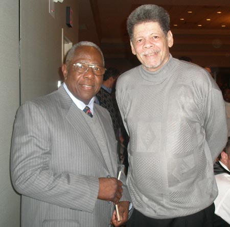 Hank Aaron and Cleveland Cav Bobby 'Bingo'  Smith (photos by Debbie Hanson)