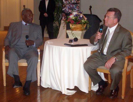 Hank Aaron and Tom Hamilton  (photos by Debbie Hanson)