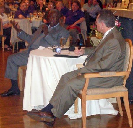 Hank Aaron and Tom Hamilton  (photos by Debbie Hanson)