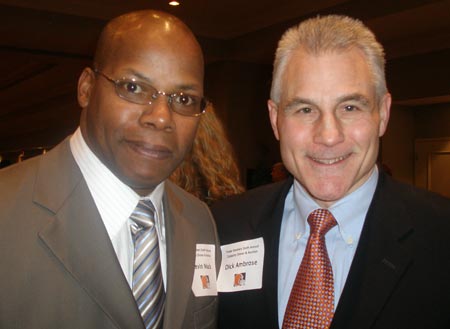 Cleveland Browns Kevin Mack and Dick Ambrose (photos by Debbie Hanson)