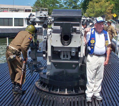 Navy submarine veteran Jack Paulin on the deck of the Cod