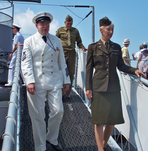 USS Cod gangway