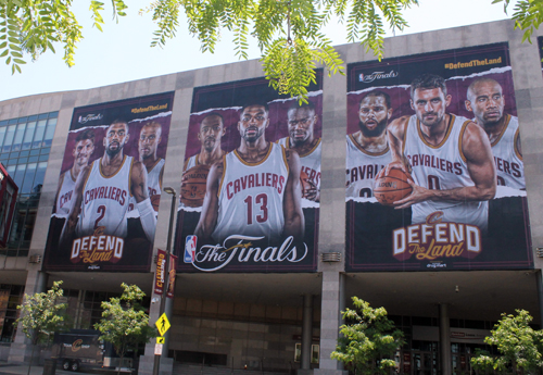 Cleveland Cavaliers in the 2017 NBA Finals murals at Quicken Loans Arena