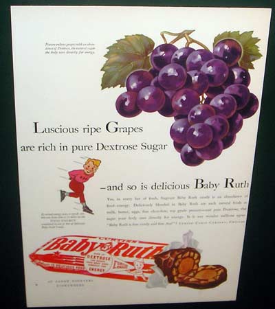 Baby Ruth and Grapes sign at Chocolate Exhibit